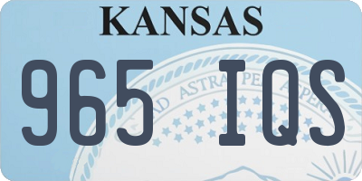 KS license plate 965IQS