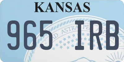 KS license plate 965IRB