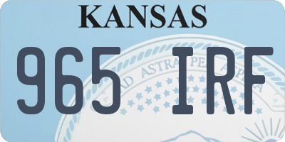 KS license plate 965IRF
