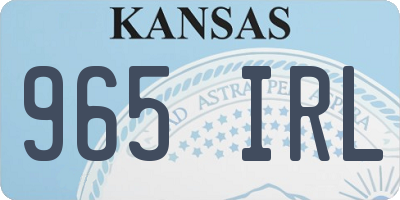 KS license plate 965IRL