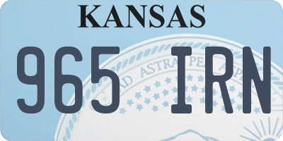 KS license plate 965IRN