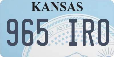 KS license plate 965IRO