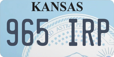 KS license plate 965IRP
