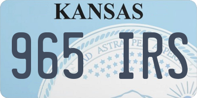 KS license plate 965IRS