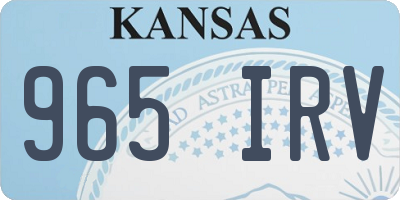 KS license plate 965IRV