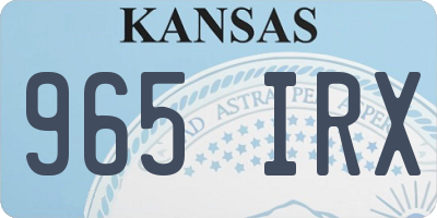 KS license plate 965IRX