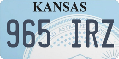 KS license plate 965IRZ