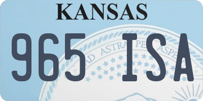 KS license plate 965ISA