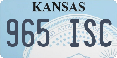 KS license plate 965ISC