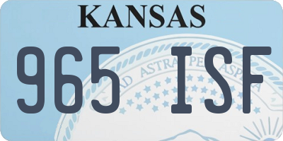 KS license plate 965ISF