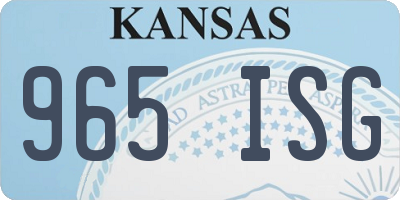 KS license plate 965ISG
