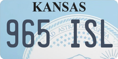 KS license plate 965ISL