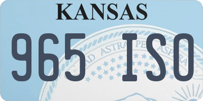 KS license plate 965ISO