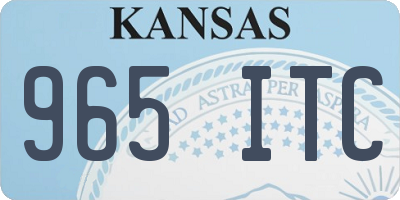 KS license plate 965ITC
