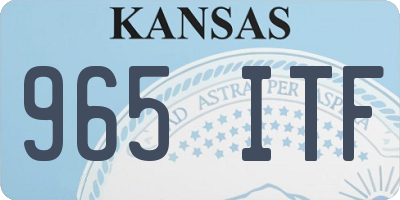 KS license plate 965ITF