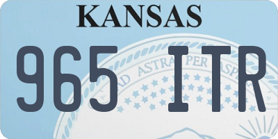 KS license plate 965ITR