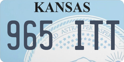 KS license plate 965ITT