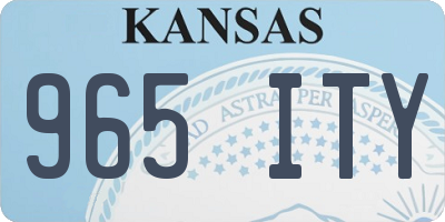 KS license plate 965ITY