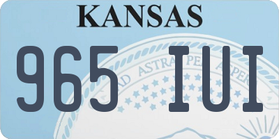 KS license plate 965IUI