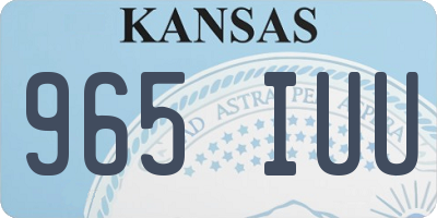 KS license plate 965IUU
