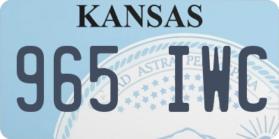KS license plate 965IWC