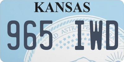 KS license plate 965IWD