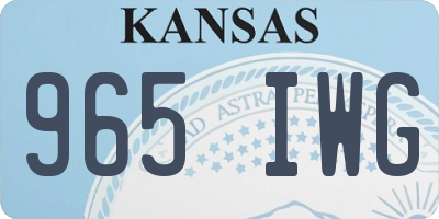KS license plate 965IWG