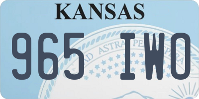 KS license plate 965IWO