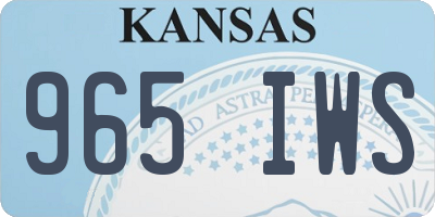 KS license plate 965IWS