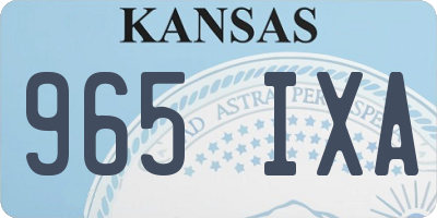 KS license plate 965IXA