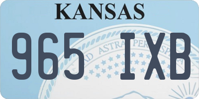 KS license plate 965IXB