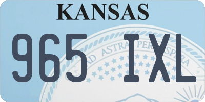 KS license plate 965IXL