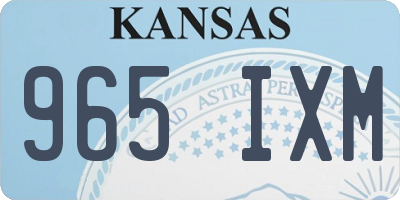 KS license plate 965IXM