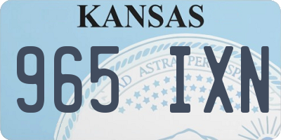 KS license plate 965IXN