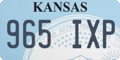 KS license plate 965IXP