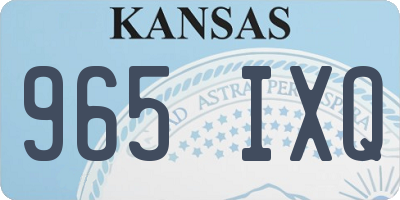 KS license plate 965IXQ