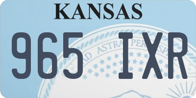 KS license plate 965IXR
