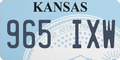 KS license plate 965IXW