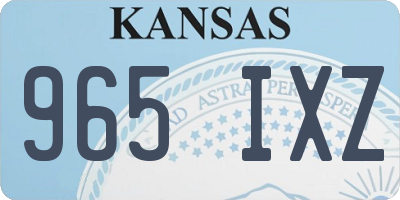 KS license plate 965IXZ