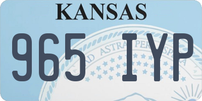 KS license plate 965IYP