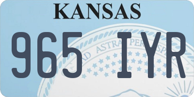 KS license plate 965IYR