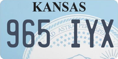 KS license plate 965IYX