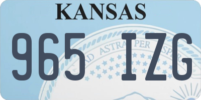 KS license plate 965IZG