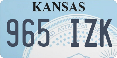 KS license plate 965IZK