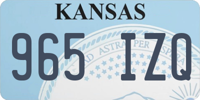 KS license plate 965IZQ