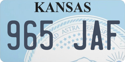 KS license plate 965JAF