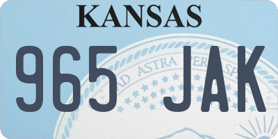KS license plate 965JAK