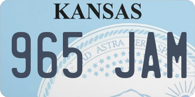 KS license plate 965JAM