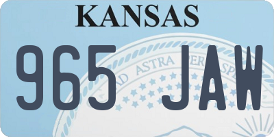 KS license plate 965JAW