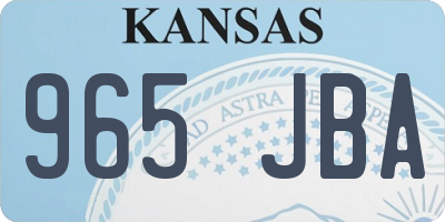 KS license plate 965JBA